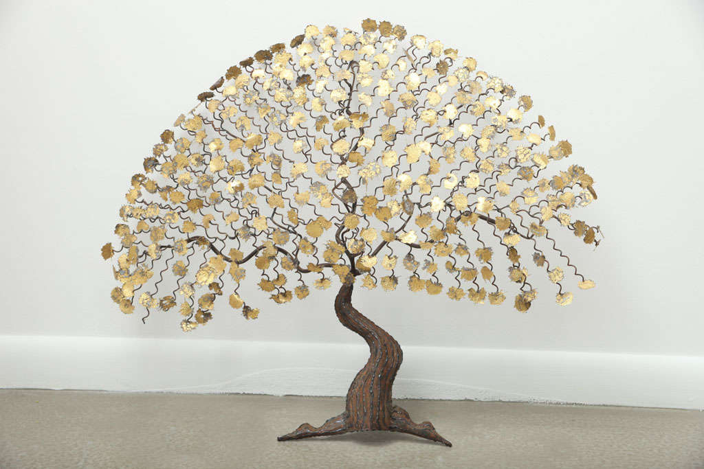 Mid Century C. Jere Style Tree Wall Sculpture, circa 1970